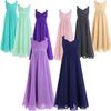 Girls Sleeveless Lace Chiffon Flower Wedding Bridesmaid Dress Junior Ball Gown Formal Party Pageant Maxi Dress