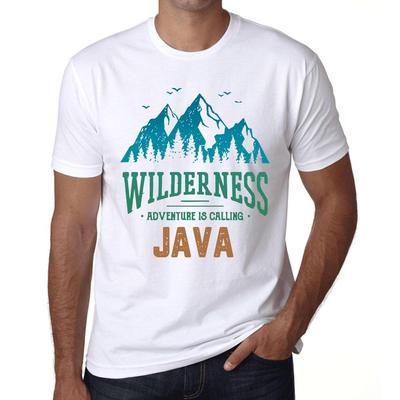 Men’s Vintage Tee Shirt Graphic T Shirt Wilderness Java White