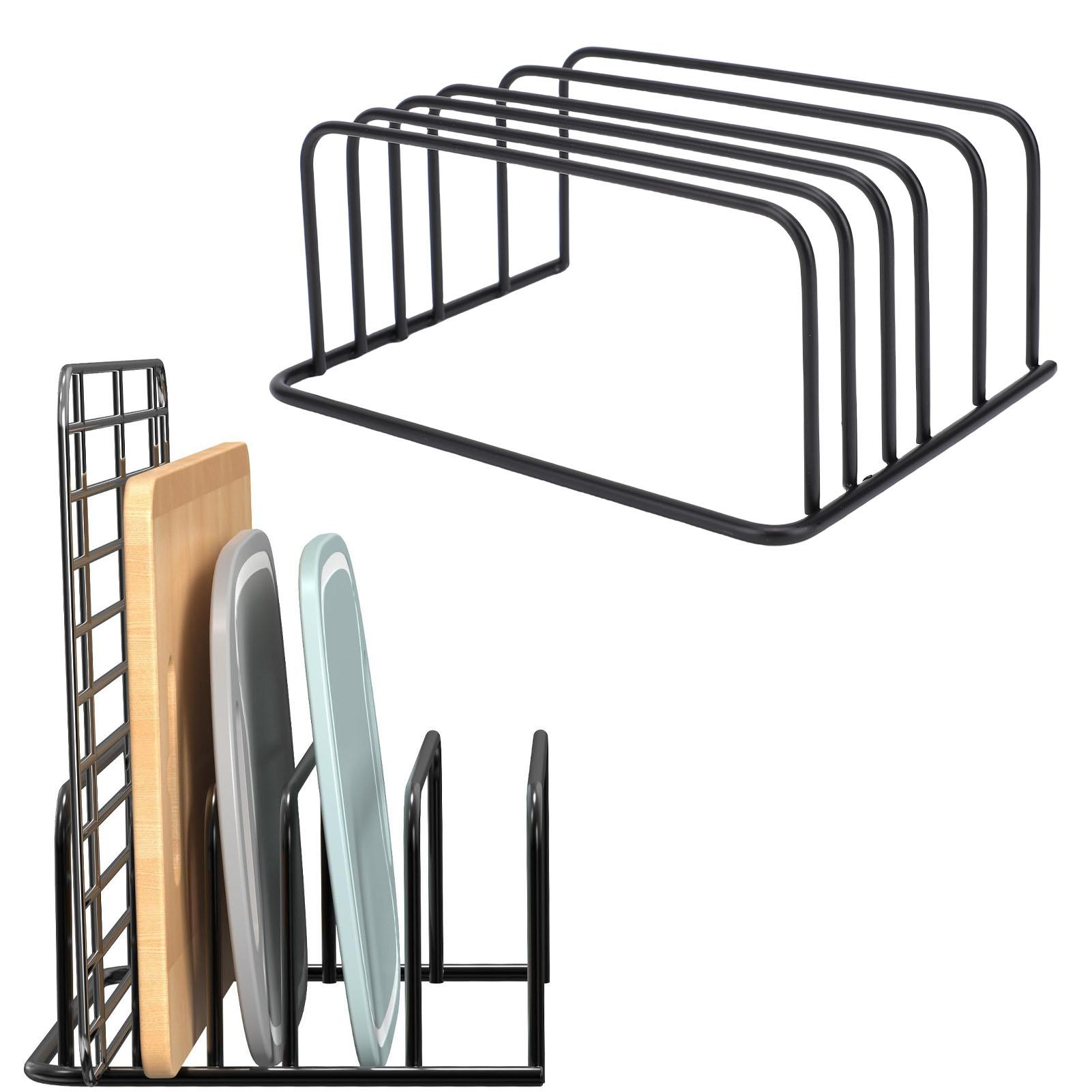 

Cutting Board Organizer Rack Multi Functional Cabinet Kitchen Countertop Pot Cover Storage Metal Holder Thicken