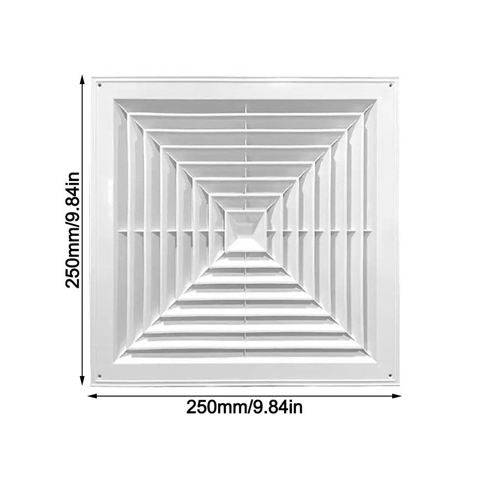 

New Plastic Air Vent Grille With Flaps Square Duct Heating Vents White Silent Operation Exhaust Fan Cover Kitchen