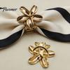 Fashion Scarf Slide Rings for Women, Metal Flower Ring Buckle And Slides, Shirt Clip Tightener Ties Silk Scarf, Shawl, Blouse, T Shirt, Clothing