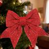 Christmas Bows For Tree 2 Piece Sparkly Ornament Tie Ribbon Bow Tree Topper For Home Outdoor Farmhouse Wall Indoor Crafts