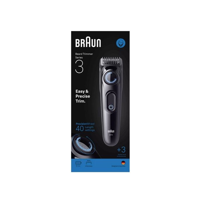 Tondeuse à Barbe - BRAUN - Series 3 - Lame Ultra-Affûtée - Autonomie 50 Min - 40 Longueurs