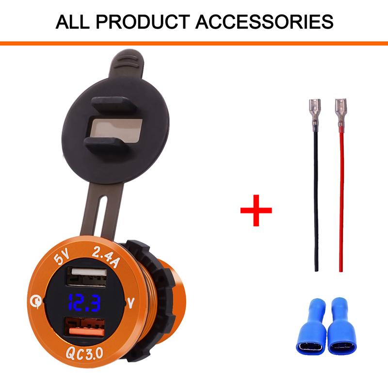 LMoDri Car Quick Charger QC 3.0 Power Adapter Dual USB Vehicle DC 12 V-24 V Cigarette Socket Lighter For iPhone