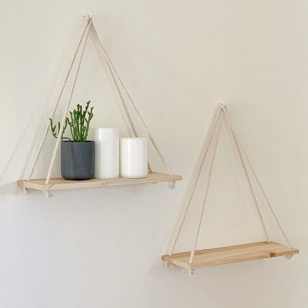 Decorative Wooden Hanging Shelves Perfect for Bedrooms and Nurseries