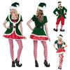 Deluxe Velvet Christmas Elf Santa Claus Cosplay Costumes Carnival Party Role Play