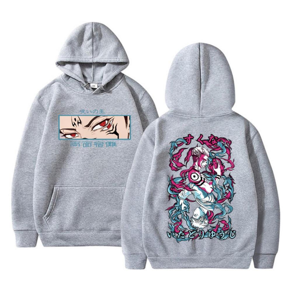 Hanorac cu imprimeu Anime Jujutsu Kaisen Manga Itadori Yuji Ryomen Sukuna Hanorace grafice Vintage Supradimensionate Haine Bărbați Femei