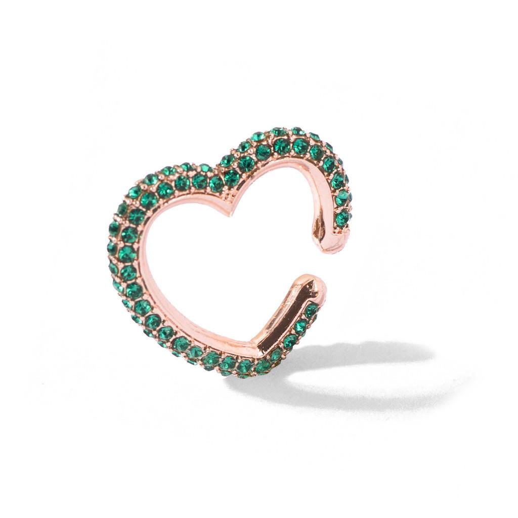 Crystal Multicolor Chic Heart Ear Cuffs For Men And Women Fashion Jewelry