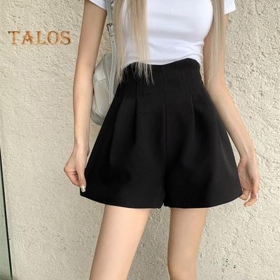 Women's Suit Shorts High-Waisted Pleated Shorts Summer Dressy Work Shorts Casual Wide-Leg Loungewear