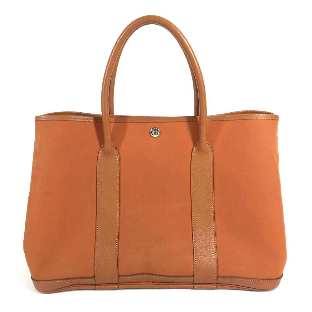 Hermes Gartenparty 36 PM Handtasche Umhängetasche Tragetasche Negonda / Canvas Orange
