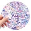 50 Transparent PET Stickers: Waterproof Purple Dreamy Princess Style for DIY Journaling