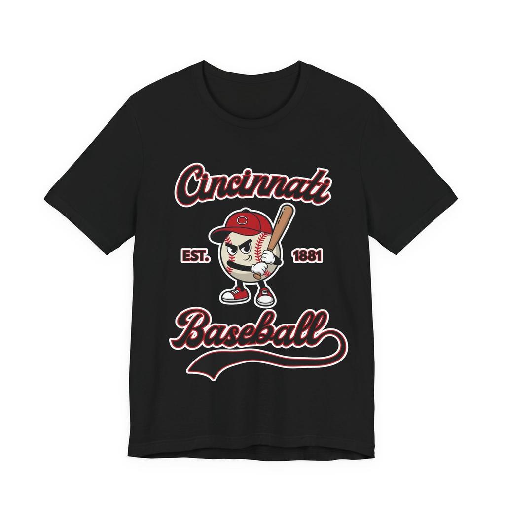 Retro Cincinnati Baseball T-Shirt Vintage Style Mascot Tee Team Colors