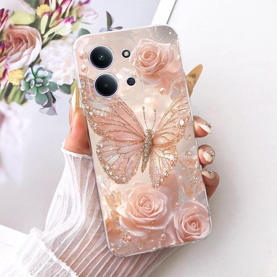 For Xiaomi Redmi 15C 5G 2025 Case Fashion Flower Bow Soft Silicone Clear Back Cover For Xiaomi Poco C85 5G Redmi15C 173MM Bumper
