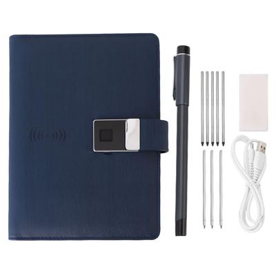 Conjunto Caderno Caneta Inteligente Carregamento Sem Fio Sincronização em Tempo Real Caneta Inteligente Desbloqueio por Impressão Digital Caderno com Voz AI