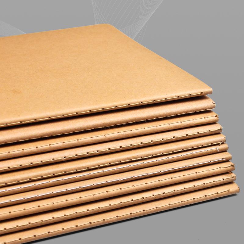 Thick Kraft Paper Notebook - A4 & B5, Simple College Style, Thread-Bound, 16k Size for Homework Records
