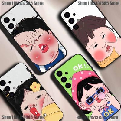 Coque de téléphone Mignonne Drôle pour Petit Ami Petite Amie Pour Samsung S25,S24,S21,S22,S23,S30,Ultra,S20,Plus,Fe,Lite,5G Housse Noire