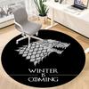 1PC Winter is Coming Office Round Rug - Perfect for Office or Study Decor, Non-Slip Backing, Decorative Floor Mat yy250916081