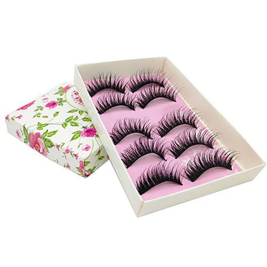 5 пар натуральных длинных крестообразных густых накладных ресниц для сцены и вечеринки