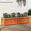 Vidaxl Garden Planters, 2 Pcs, Waxed Brown, Solid Pine Wood