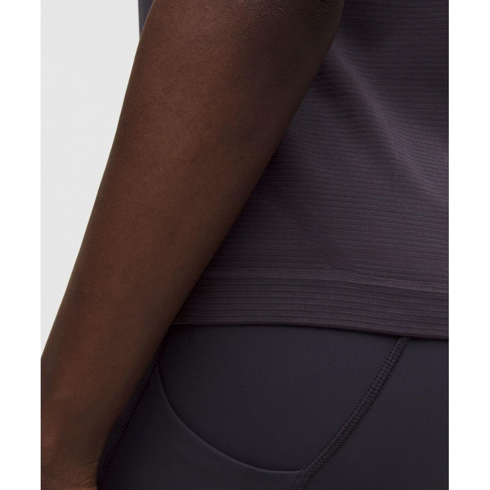 Lululemon Swiftly Tech Racerback Tank Top 2.0  Waist Length Spandex Stripe Atmospheric Purple Coal