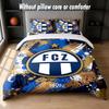 FC Zürich Design Bed Bedding Set 1 Duvet Cover + 2 Pillowcases Soft Breathable Household Bed Linens