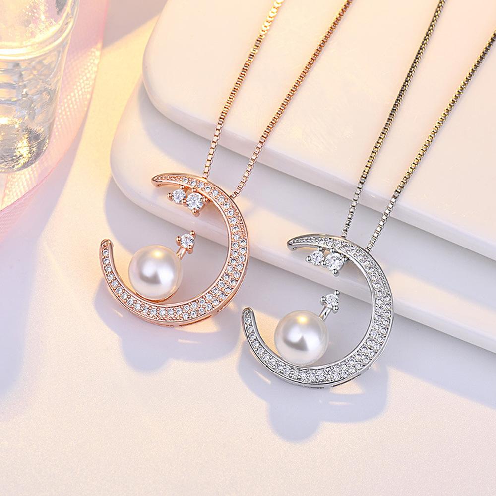 925 Sterling Silver Necklace Pendant 5A Zircon Moon High Quality Fashion Jewelry For Women Men Wedding Birthday Party GiftGood Product