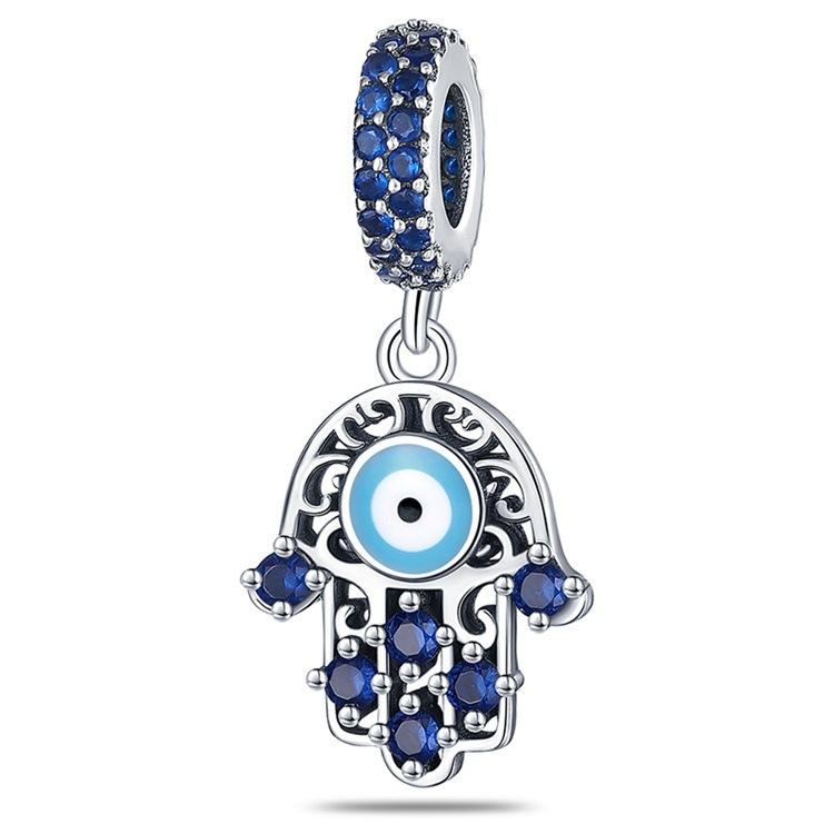 S925 Silber farbige Zirkonia Liebe Perlen Charm Armband Halskette