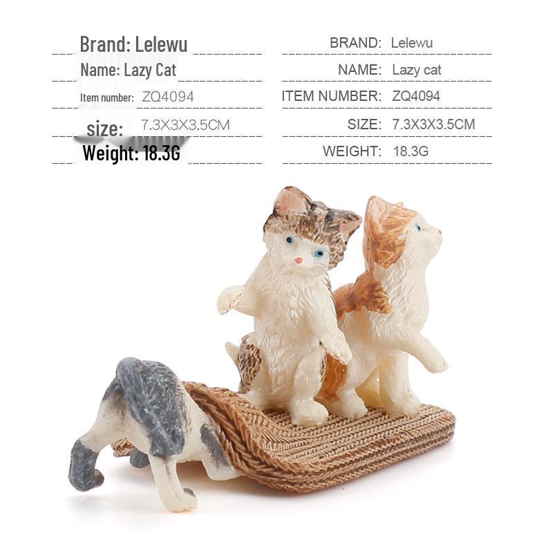 Children's Black and White Kitten Simulation Set - Toy Cat Figurine