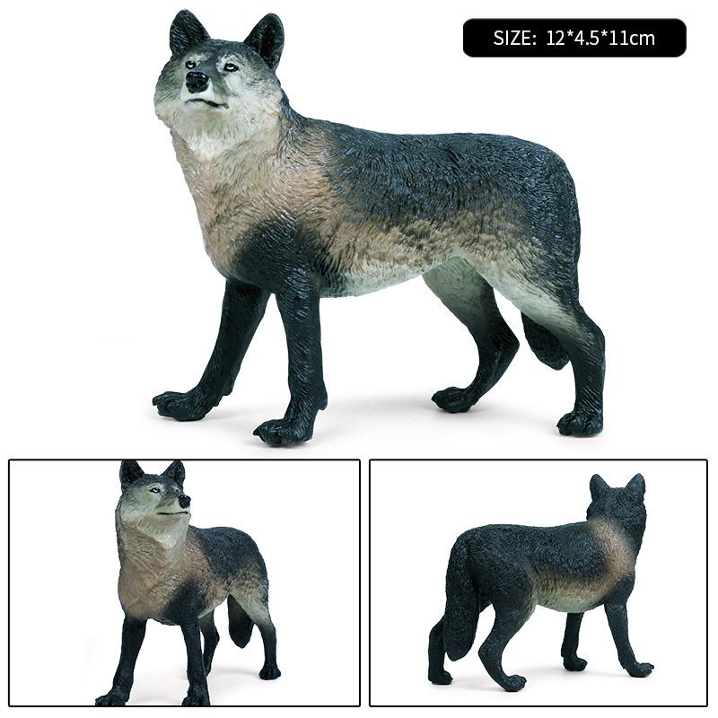 Oenux Big Size Savage Wild Beast Animals Wolf Wolves Model Action Figures Collection Solid PVC High Quality Home decor Toy Gift