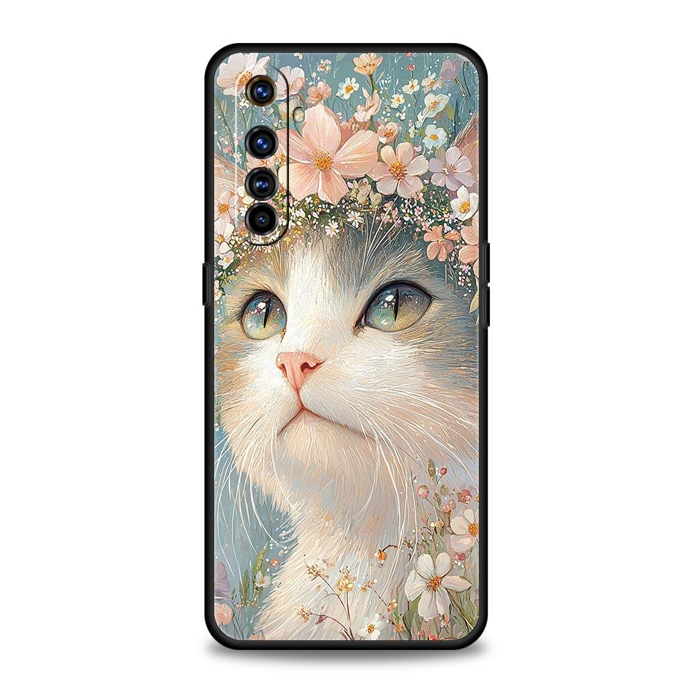 Cute Cat Case For Realme C67 C63 C55 C53 C35 C25 C21 GT 2 3 5 6 10 11 12 13 Pro Plus 5G Soft TPU Phone Cover Fundas Capas Bags