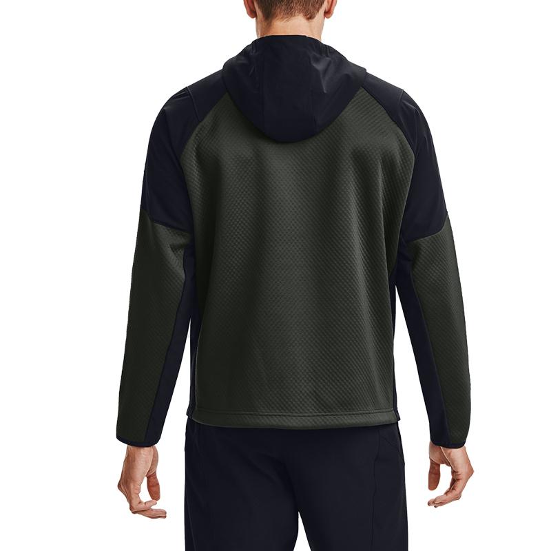 Under Armour Recover Color Block Sports Hoodie Jacket Men jackets Green 1357473-310