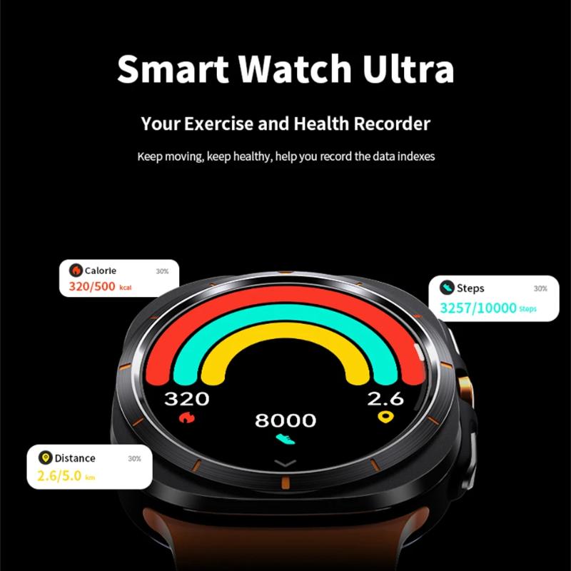2025 Ny Klokke 7 Ultra GPS-sporing Smartklokke Menn Amoled-skjerm Hjertefrekvens Bluetooth-samtale NFC Sport Smartklokke