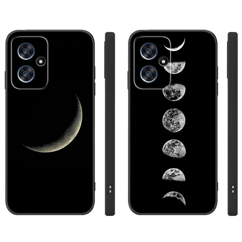 Moon Stars Space Astronaut Black Silicone Phone Case For Xiaomi POCO X3 X4 NFC F3 F4 GT F5 M3 M4 M6 X5 X6 Pro 5G C55 C65 M5