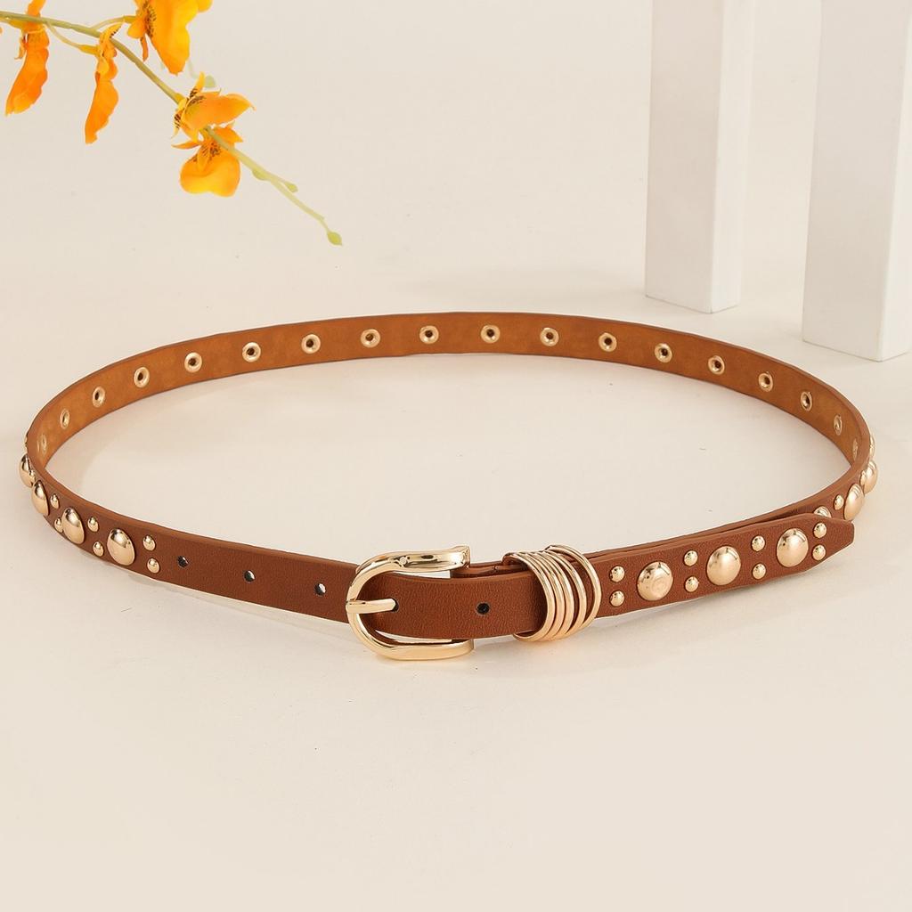 New Women's Punk Waist Belt Metal Fashion Style Women's Belt Versatile Women's Belt Studded Belt Cinturon Mujer Cinturones