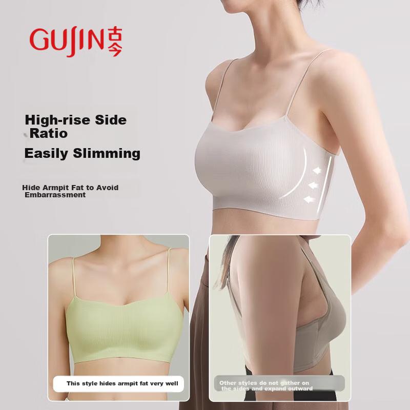 GUJIN Strapless Dress Special Thin Strap Bra for Women, Seamless Invisible Push-Up Bra for Small Breasts, Non-Slip Backless Bra, Bandeau
