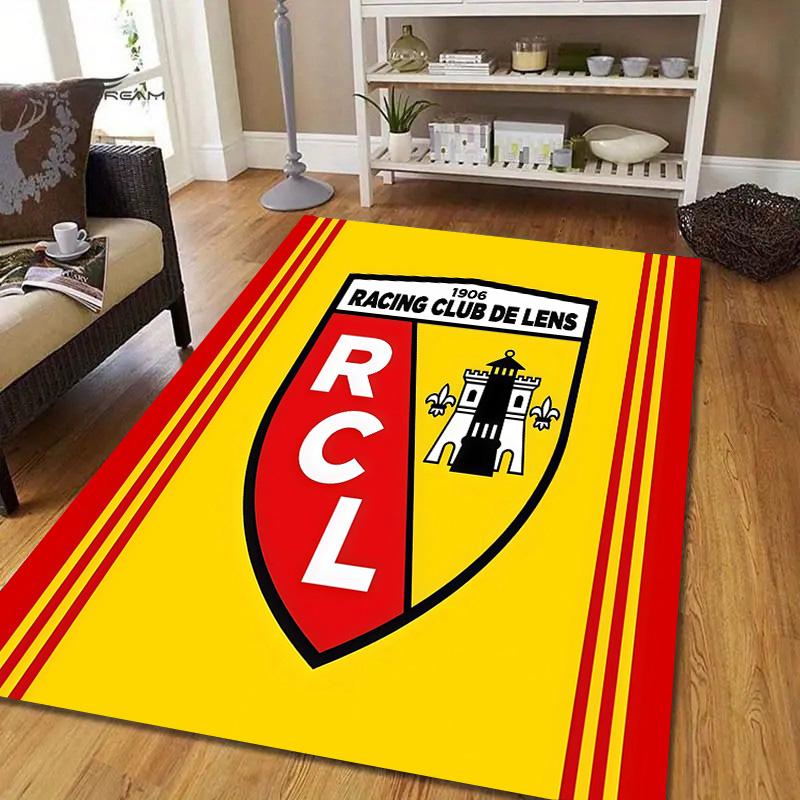 Racing Club De Lens Flannel Pattern Square Carpet,Area Rug,Carpet Rug for Living Room Bedroom Sofa Playroom Decor,Non-slip Floor Mat