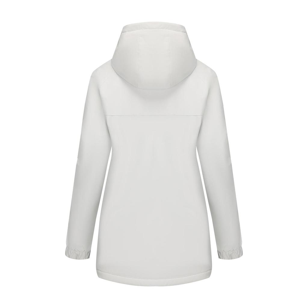 Women’s Warm Windcheaters Detachable Hooded Fleece Lined Zipper Coats Windproof Parka Outdoor Hiking Mountaineering Jackets