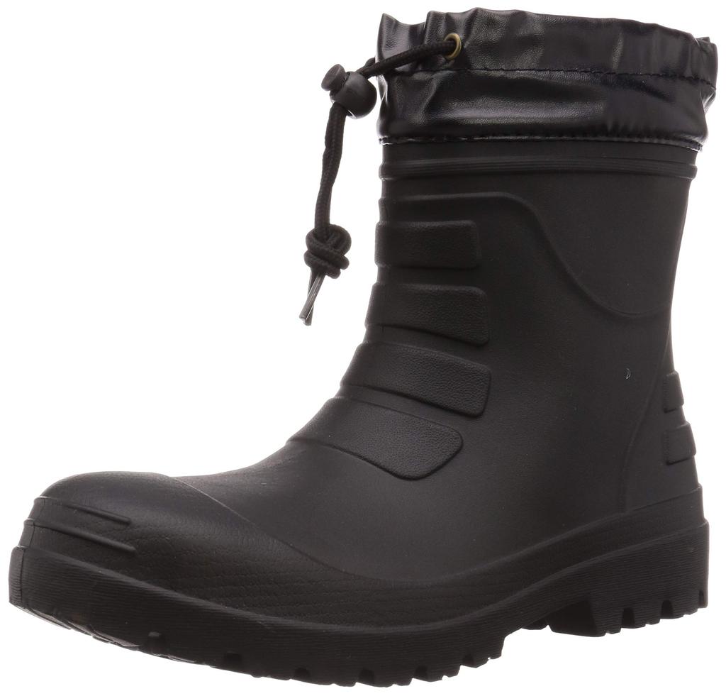 nobuoka Work Hybrid Sizes LL CO-COS Boots/Rain Boots, Ultra-Lightweight, Short, EVA, Unisex, Ziproa, Black, S/M/L, (26.5-27.0 cm)