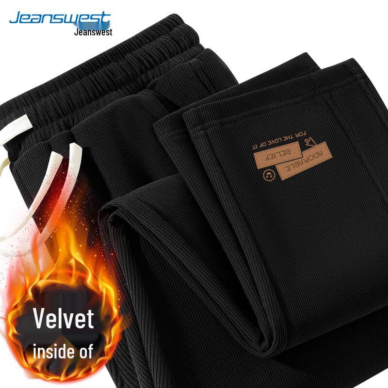 

JEANSWEST Мужские вельветовые брюки прямого кроя в стиле кэжуал L