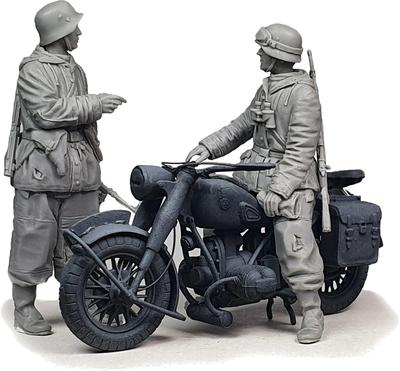 Ardennes Miniatures Zestaw Rozpoznawczy na Motocyklu Zimowym Wehrmachtu WWII Zestaw Żywiczny AR35103 1/35 (2 figury)