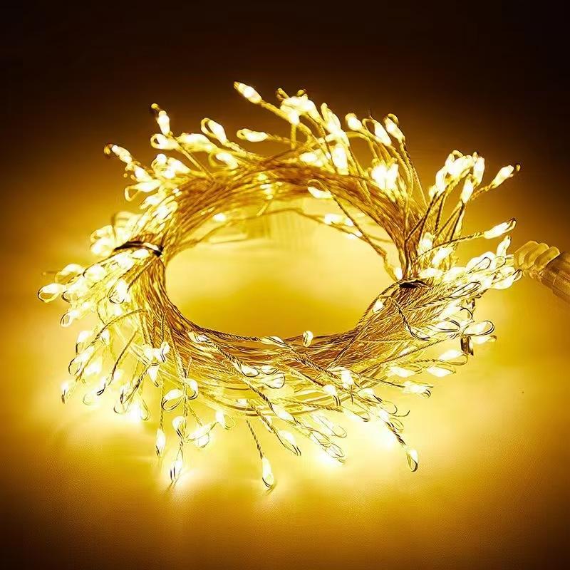 

3/6m Christmas LED Firecracker String Lights Fairy Lamp Xmas Tree Hanging Ornaments for Wedding Party Garden Navida Decoration 3M 100LED