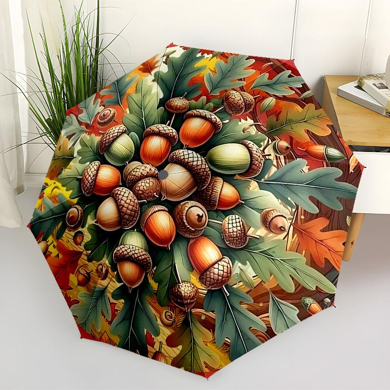 

1pc Acorn, Oak Leaf Automatic Open/Close Umbrella, Folding Compact Umbrella with Lightweight Design for Women/Men yy251028157