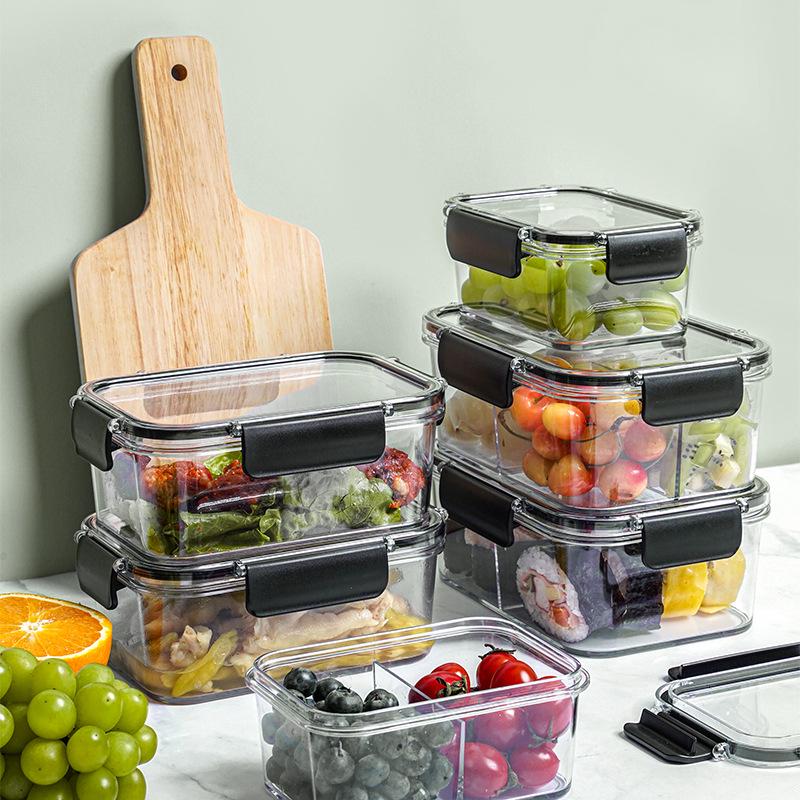 Food-Grade Sealed Fruit Storage Box with Divider for Refrigerator