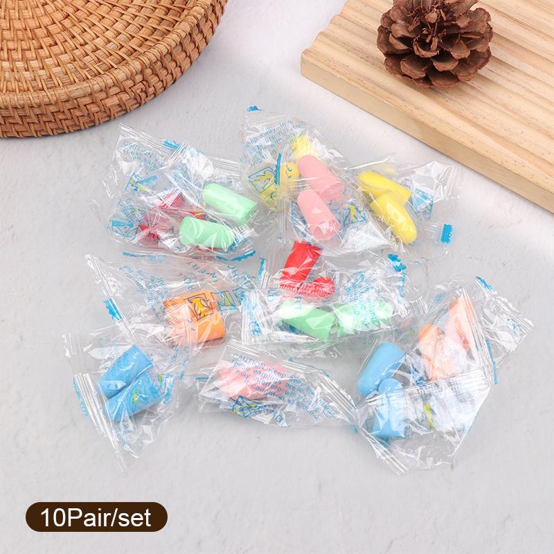 10 Pairs Sponge Earplugs Noise Canceling Sleep Earplugs Noise-Isolating Earplugs Dust Resistant Abrasion Resistant Flexible Work