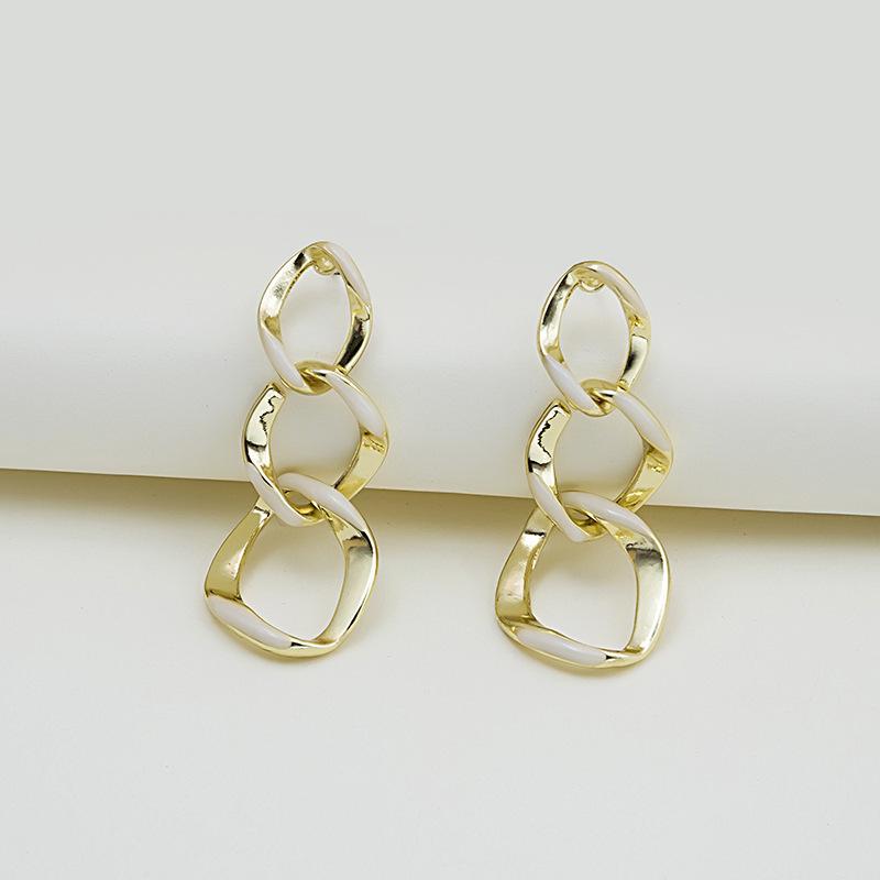 Korean Style Geometric Heart Pearl Gold Earrings for Women - Versatile Stud Accessories