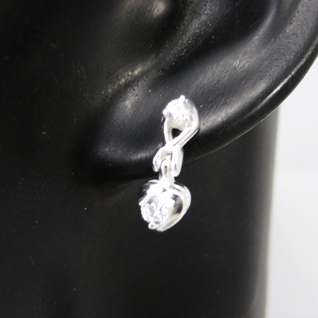 Les Trésors De Lily [G1936] - Silver 'Love' Earrings