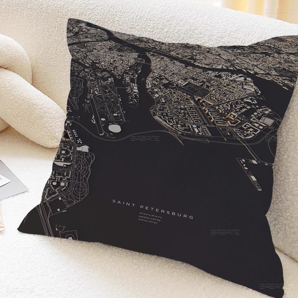 City Urban Route Cushion Cover Pillowcase Upholstery Sofa Throw Pillow Home Decor Pillowcas