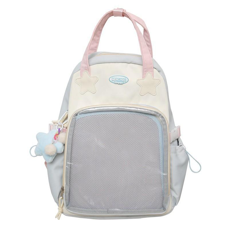 Колледж Ин Симпатичная Универсальная Школьная Сумка Женская Японские Студенты Рюкзак Большой Вместимости Прозрачный ПВХ Звезда Боль 2890₽