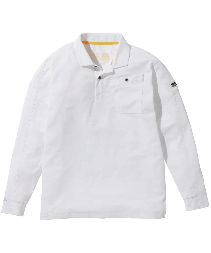 Toraichi Workwear Long Sleeve Polo Sizes Regular Fit L 5880-614 Shirt, S-5L, Year-Round, (Size 15. White)