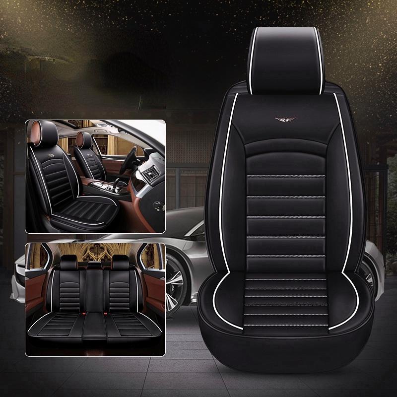 Car PU Seat Covers Set Luxury Car Seat Belt Cover Car Cushion Set Leather Car Seat Covers Universal Seat Covers for Cars Full Set